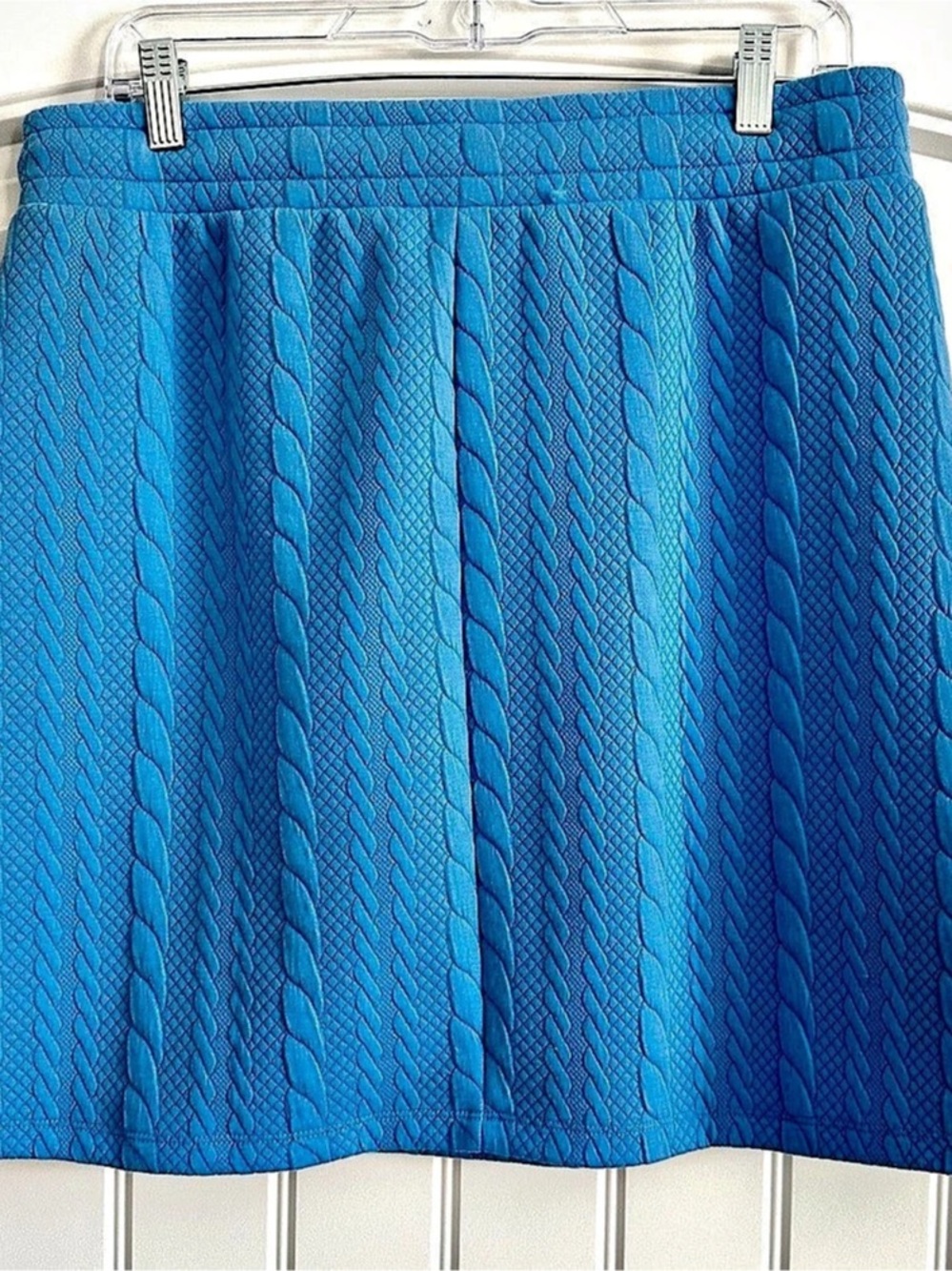 T by Talbots Textured Mini Skirt in Blue Size Medium NWT